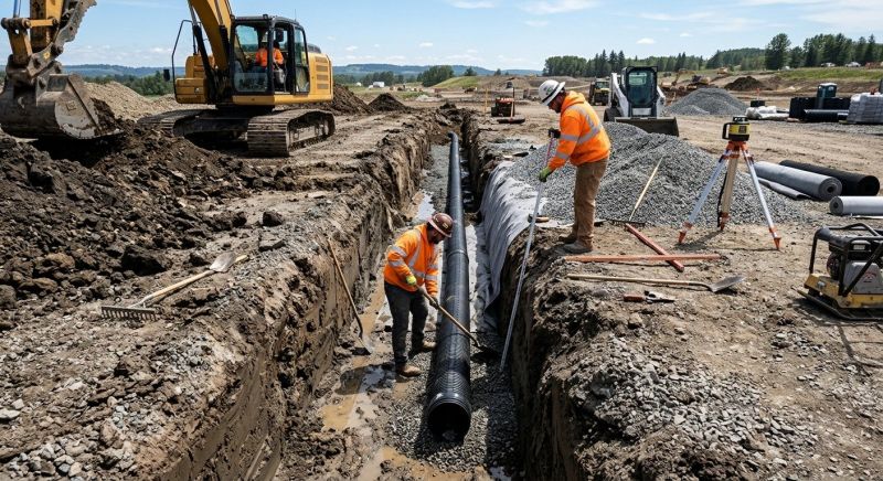 Drainage Trench Installation in Houston, TX