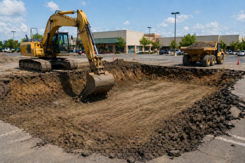 Parking Lot Excavation in South Houston, TX